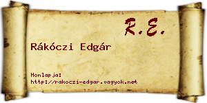 Rákóczi Edgár névjegykártya